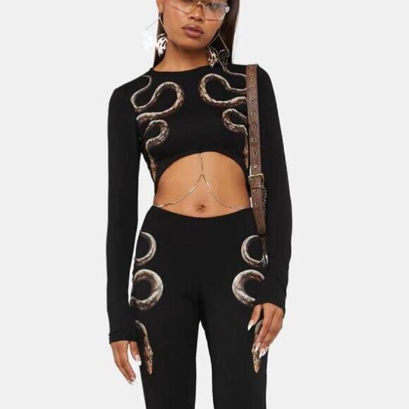 NWT The Kript SET VIPER CROP TOP and VIPER PRINT PANTS both women’s size Medium - Picture 6 of 7